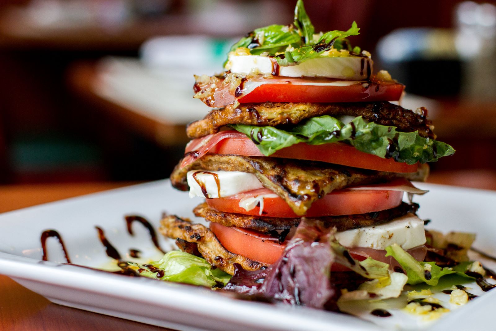Stacked caprese salad